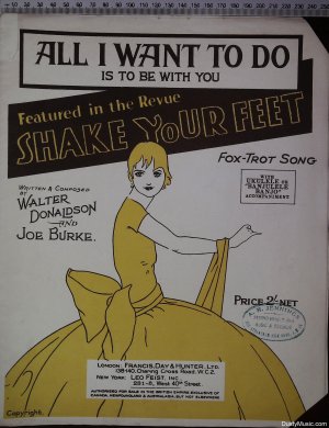All I want to do - Old Sheet Music by Francis Day & Hunter