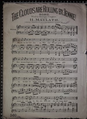 The clouds are rolling by Jennie - Old Sheet Music by Howard & Co