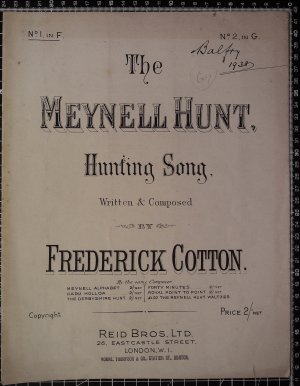 The Meynell Hunt - Old Sheet Music by Reid Bros Ltd