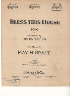 Bless this house - Old Sheet Music by Boosey & Co