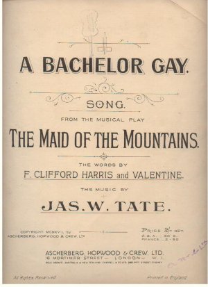 A batchelor gay - Old Sheet Music by Ascherberg Hopwood & Crew