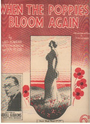 When the poppies bloom again - Old Sheet Music by Dash