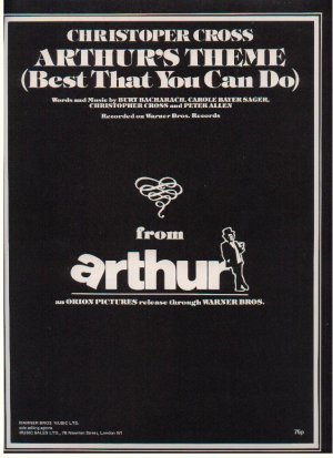 Arthur's theme - Old Sheet Music by Warner Bros