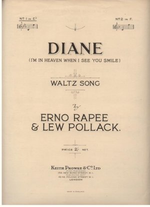Diane - Old Sheet Music by Prowse