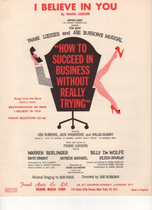 I believe in you - Old Sheet Music by Frank