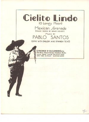 Cielito Lindo - Old Sheet Music by Ricordi