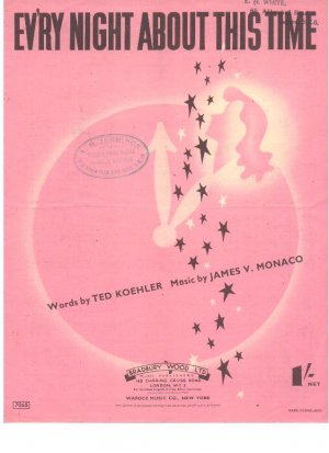 Every night about this time - Old Sheet Music by Bradbury Wood