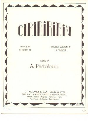 Ciribiribin - Old Sheet Music by Ricordi