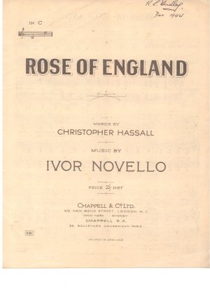 Rose of England - Old Sheet Music by Chappell