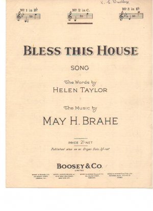 Bless this house - Old Sheet Music by Boosey