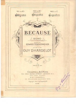 Because - Old Sheet Music by Chappell