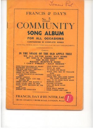 Francis & Day's No 5 Community Song Album - Old Sheet Music by Francis Day & Hunter