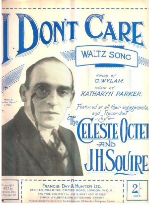 I don't care - Old Sheet Music by Francis Day & Hunter