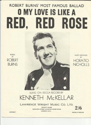 O my love is like a red red rose - Old Sheet Music by Lawrence Wright