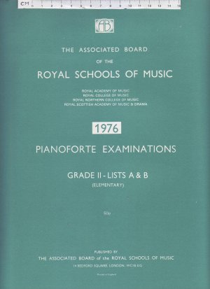 Pianoforte Examinations 1976 - Old Sheet Music by The Associated Board of the Royal Schools of Music