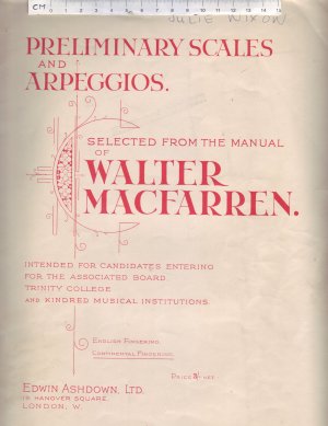 Preliminary Scales and Arpeggios. - Old Sheet Music by Edwin Ashdown Ltd.