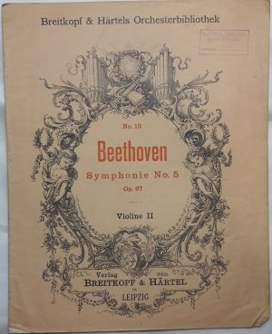 Symphonie No. 5 - Old Sheet Music by Breitkpf & Hartels