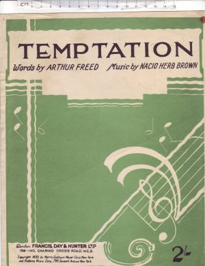 Temptation - Old Sheet Music by Francis Day & Hunter