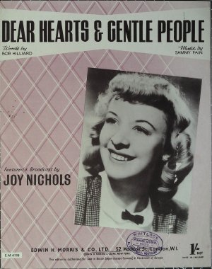 Dear hearts and gentle people - Old Sheet Music by Morris